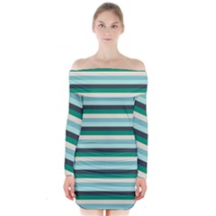 Stripey 14 Long Sleeve Off Shoulder Dress by anthromahe