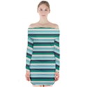 Stripey 14 Long Sleeve Off Shoulder Dress View1