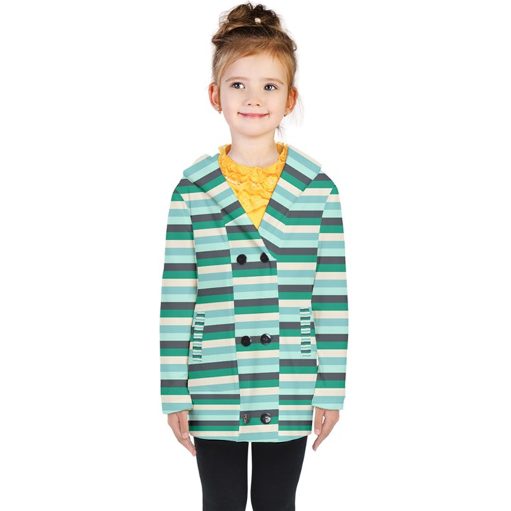 Stripey 14 Kids  Double Breasted Button Coat