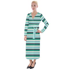 Stripey 14 Velvet Maxi Wrap Dress by anthromahe