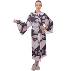 Navy Floral Hearts Maxi Velour Kimono by mccallacoulture