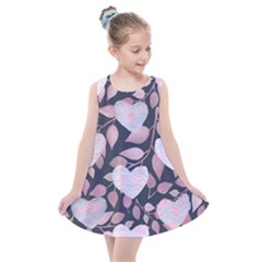 Navy Floral Hearts Kids  Summer Dress by mccallacoulture