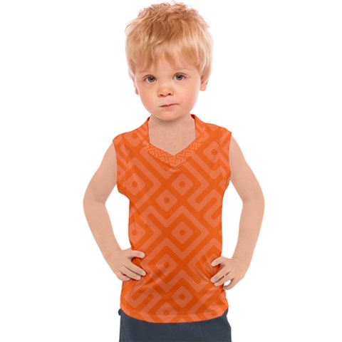 Orange Maze Kids  Sport Tank Top by retrotoomoderndesigns