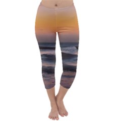 Seascape Sunset At Jericoacoara, Ceara, Brazil Capri Winter Leggings  by dflcprintsclothing