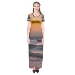 Seascape Sunset At Jericoacoara, Ceara, Brazil Short Sleeve Maxi Dress