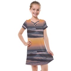 Seascape Sunset At Jericoacoara, Ceara, Brazil Kids  Cross Web Dress by dflcprintsclothing