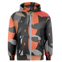 Pattern Formes Corail/noir Men s Zipper Hoodie by kcreatif