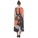 Pattern Formes Corail/Noir Midi Tie-Back Chiffon Dress View2