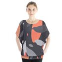 Pattern Formes Corail/Noir Batwing Chiffon Blouse View1