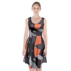 Pattern Formes Corail/noir Racerback Midi Dress by kcreatif