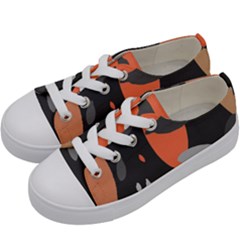 Pattern Formes Corail/noir Kids  Low Top Canvas Sneakers by kcreatif