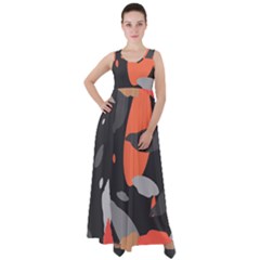 Pattern Formes Corail/noir Empire Waist Velour Maxi Dress by kcreatif