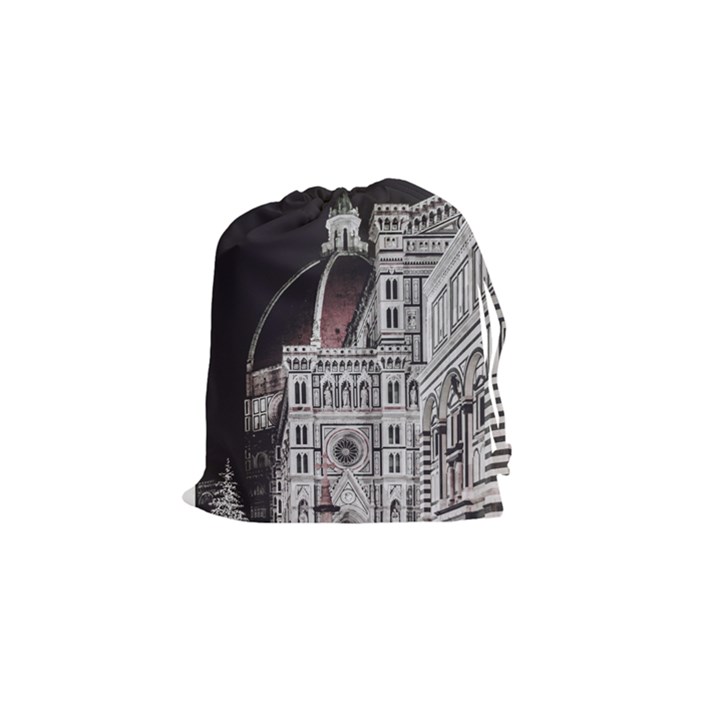 Santa Maria Del Fiore  Cathedral At Night, Florence Italy Drawstring Pouch (Small)