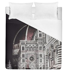 Santa Maria Del Fiore  Cathedral At Night, Florence Italy Duvet Cover (queen Size) by dflcprints