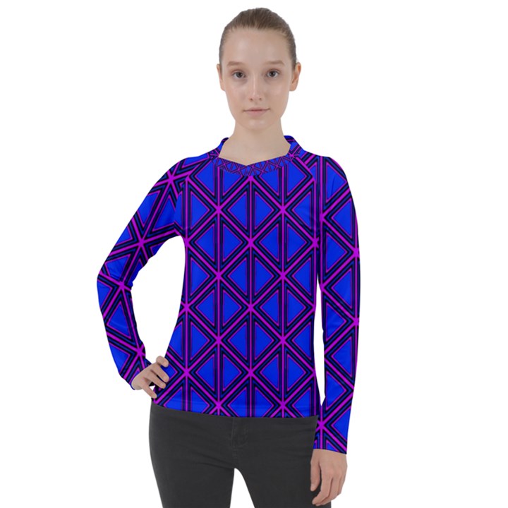 ABSTRACT-R-2 Women s Pique Long Sleeve Tee