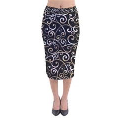 Swirly Gyrl Velvet Midi Pencil Skirt by mccallacoulture