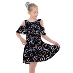 Swirly Gyrl Kids  Shoulder Cutout Chiffon Dress by mccallacoulture