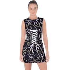 Swirly Gyrl Lace Up Front Bodycon Dress