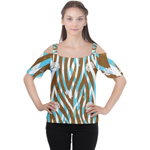 Floral Rivers Cutout Shoulder Tee by mccallacoulture