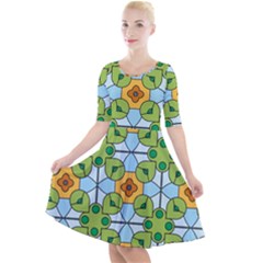 Df Artisano Vision Quarter Sleeve A-line Dress by deformigo