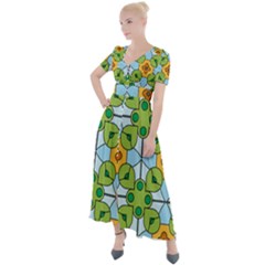 Df Artisano Vision Button Up Short Sleeve Maxi Dress by deformigo