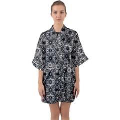 Abstract-r-4 Half Sleeve Satin Kimono  by ArtworkByPatrick