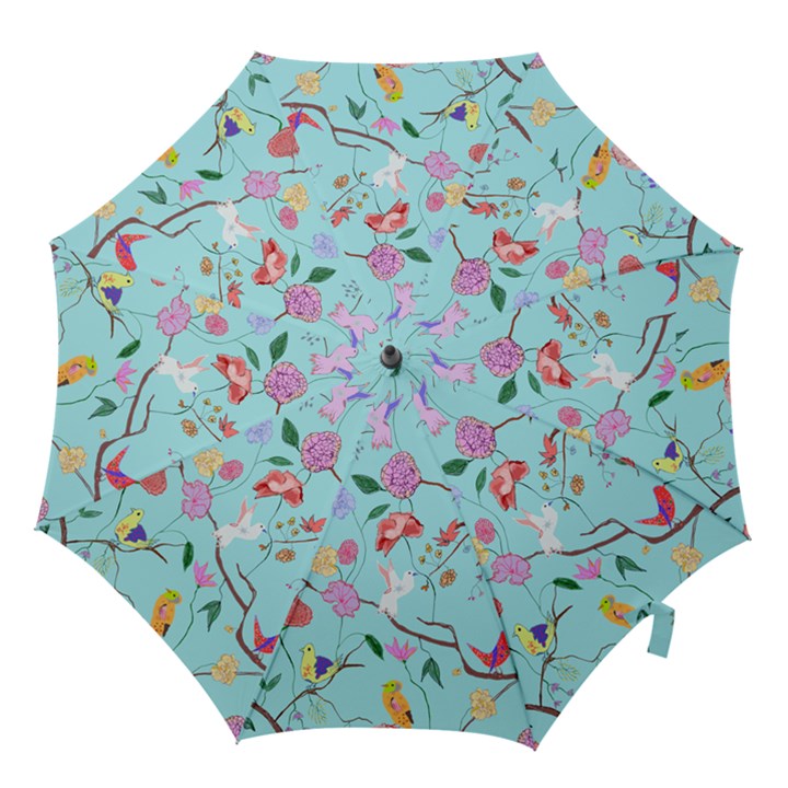 Birds And Flowers Hook Handle Umbrellas (Large)