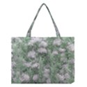 Green And White Textured Botanical Motif Manipulated Photo Medium Tote Bag View1