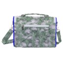 Green And White Textured Botanical Motif Manipulated Photo Satchel Shoulder Bag View3