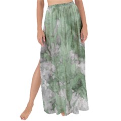 Green And White Textured Botanical Motif Manipulated Photo Maxi Chiffon Tie-up Sarong