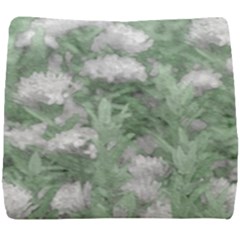 Green And White Textured Botanical Motif Manipulated Photo Seat Cushion by dflcprintsclothing