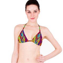 Multicolored Vibran Abstract Textre Print Bikini Top by dflcprintsclothing