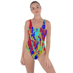 Multicolored Vibran Abstract Textre Print Bring Sexy Back Swimsuit by dflcprintsclothing