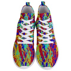 Multicolored Vibran Abstract Textre Print Men s Lightweight High Top Sneakers by dflcprintsclothing