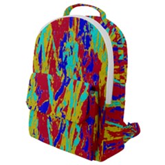 Multicolored Vibran Abstract Textre Print Flap Pocket Backpack (small) by dflcprintsclothing