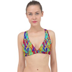 Multicolored Vibran Abstract Textre Print Classic Banded Bikini Top by dflcprintsclothing