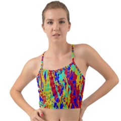 Multicolored Vibran Abstract Textre Print Mini Tank Bikini Top by dflcprintsclothing