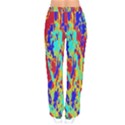 Multicolored Vibran Abstract Textre Print Women velvet Drawstring Pants View2