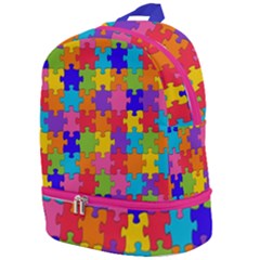 Rainbow Jigsaw Puzzle Zip Bottom Backpack