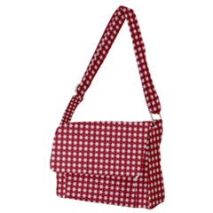 Red White Stars Full Print Messenger Bag (m)