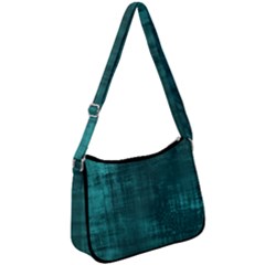 Turquoise Green Grunge Zip Up Shoulder Bag