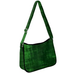 Green Grunge Zip Up Shoulder Bag