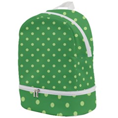 Green Polka Dots Zip Bottom Backpack