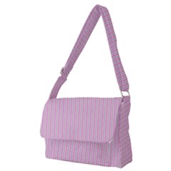 Pink Stripes Vertical  Full Print Messenger Bag (m)