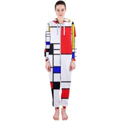 Bauhouse Mondrian Style Hooded Jumpsuit (ladies) by lucia