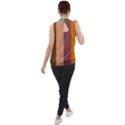 Stripey 15 Mock Neck Chiffon Sleeveless Top View2