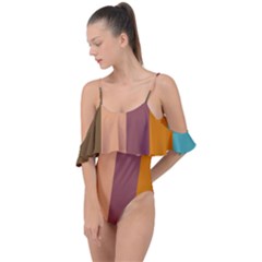 Stripey 15 Drape Piece Swimsuit by anthromahe