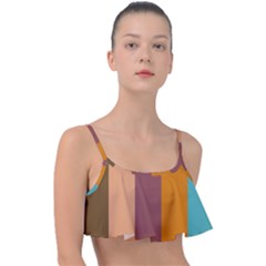 Stripey 15 Frill Bikini Top