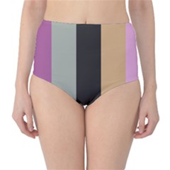 Stripey 16 Classic High-waist Bikini Bottoms by anthromahe