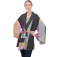 Stripey 16 Long Sleeve Velvet Kimono  by anthromahe